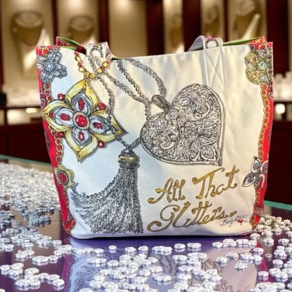 Brighton All That Glitters Merry & Brighton Tote Bag EUC Holiday Christmas Tote - Picture 1 of 9